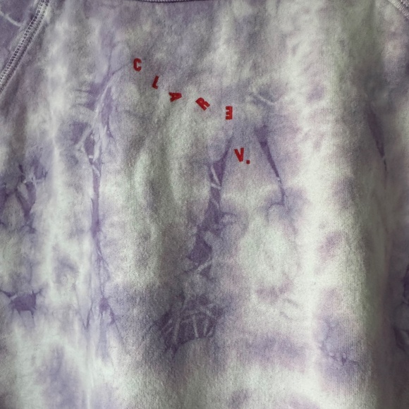 Clare V. - Sweatshirt in Violet Tie Dye w/ Poppy Lips Size L - Picture 10 of 10